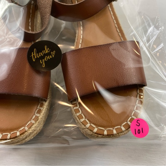 WHITE‎ MT. Women's Plink Platform Wedges Sandals, Brown, Vegan Leather Sz 10M - Picture 10 of 10